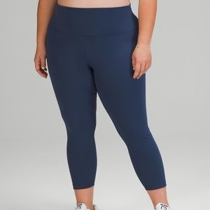 Lululemon High Waisted Wunder Under Train 23" Mineral Blue Size 4